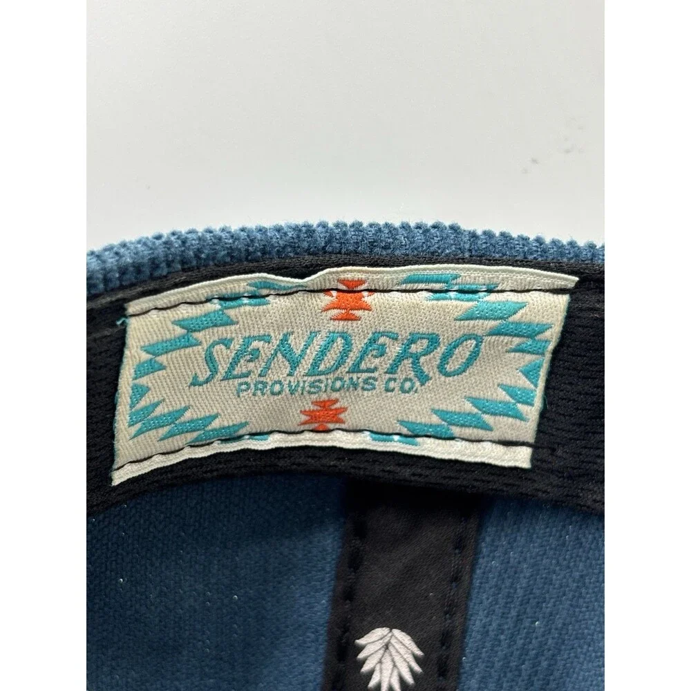 Sendero Provisions Co Hat Cap Snap Back Mens Blue Corduroy Rope Mountain Patch
